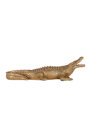 Gold Polyresin Reptile Deco Object S | Richmond Interiors Crocodile | OROA.com
