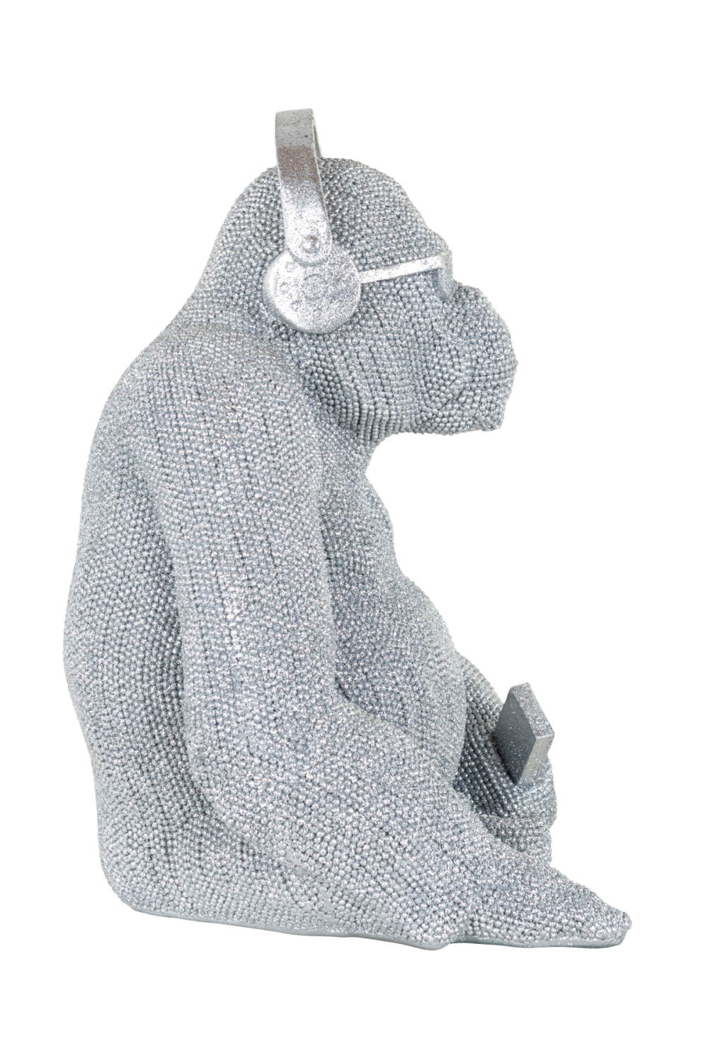 Decorative Silver Animal In Headset | OROA Gorilla Music | OROA.com
