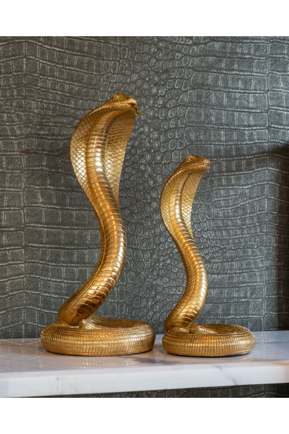 Gold Cobra Deco Object S | OROA Snake | OROA.com