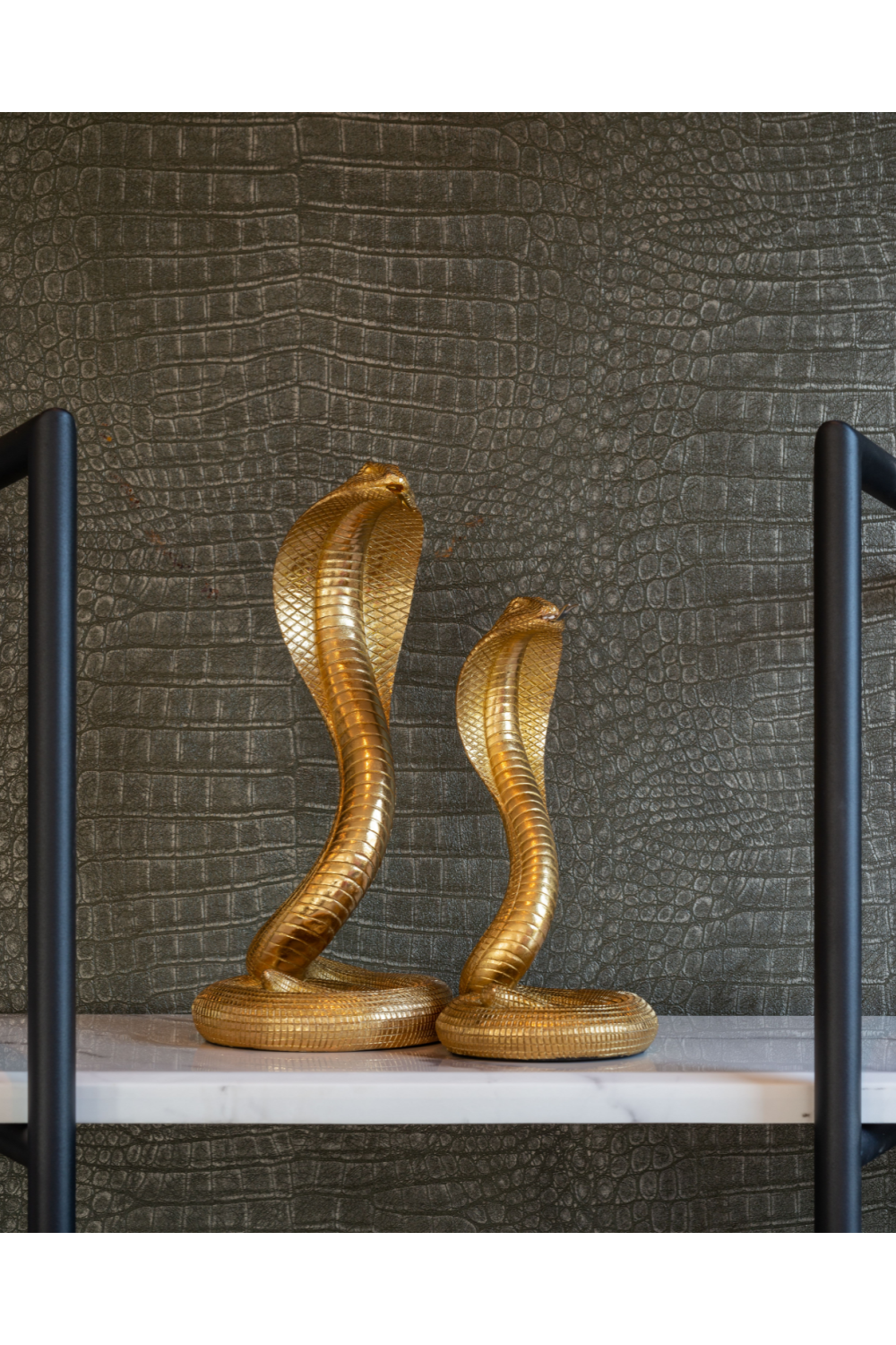 Gold Cobra Deco Object M | OROA Snake