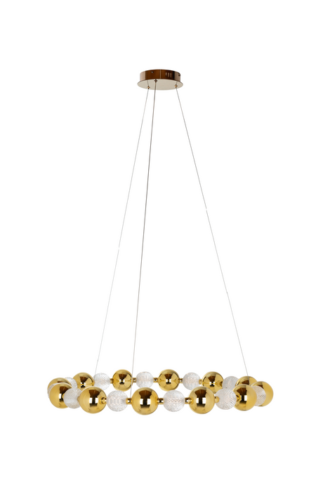 Connected Gold Spheres Hanging Lamp | Richmond Interiors Chanda | OROA.com