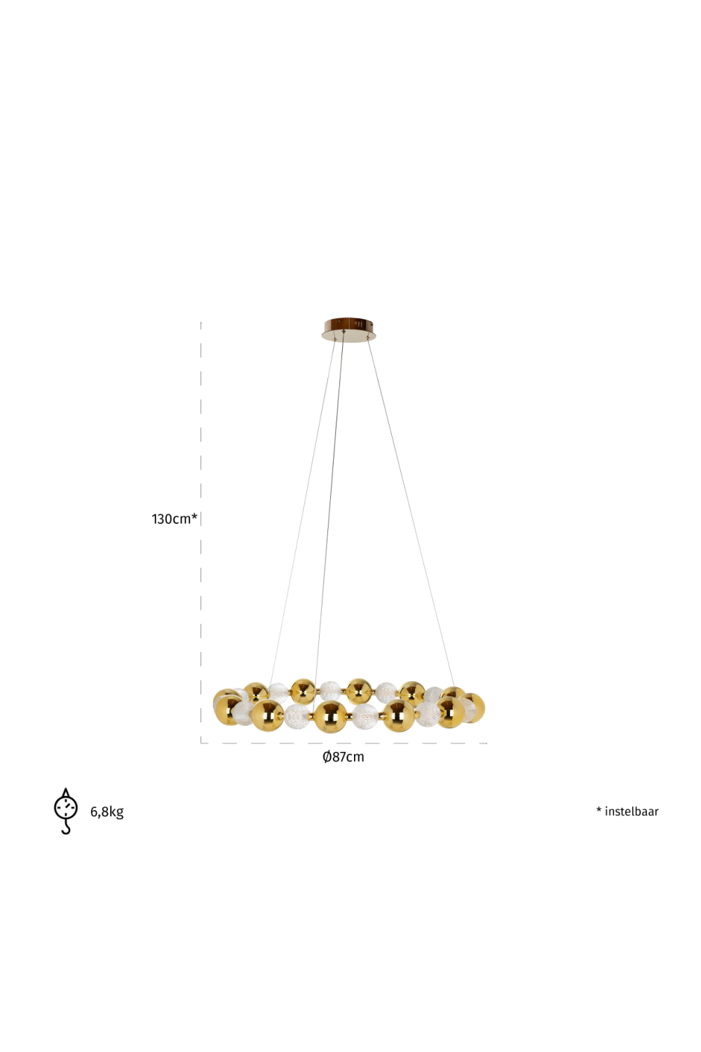 Connected Gold Spheres Hanging Lamp | Richmond Interiors Chanda | OROA.com
