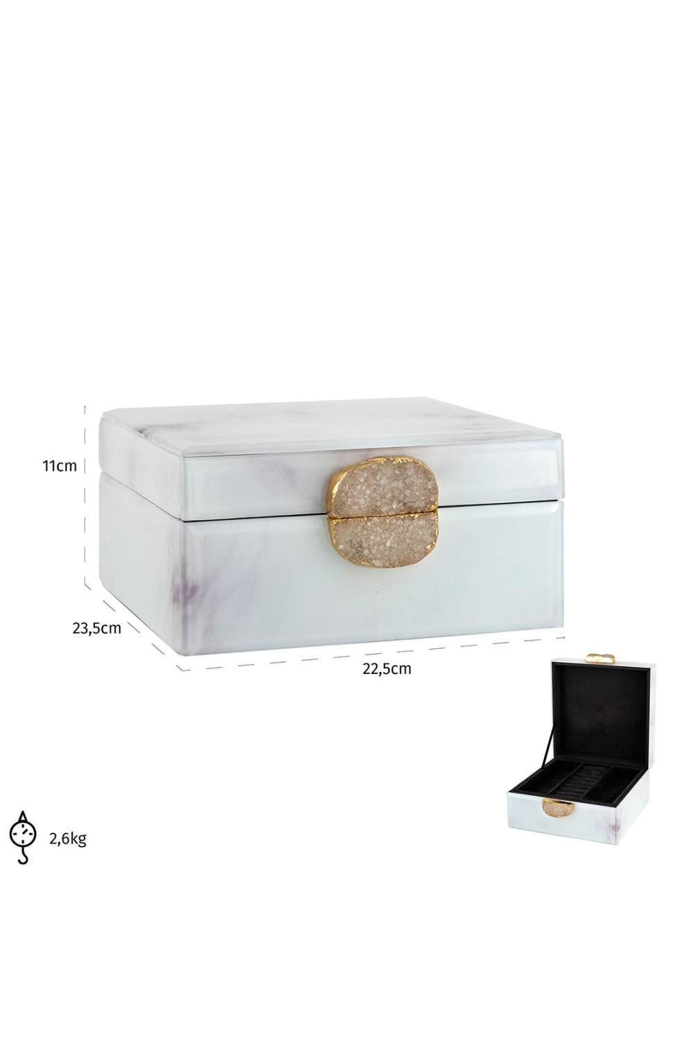 White Marble Jewelry Box | OROA Bayou | OROA.com