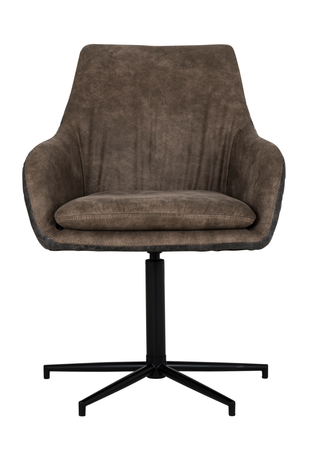 Brown Leather Rotatable Chair | OROA Lucy | OROA.com