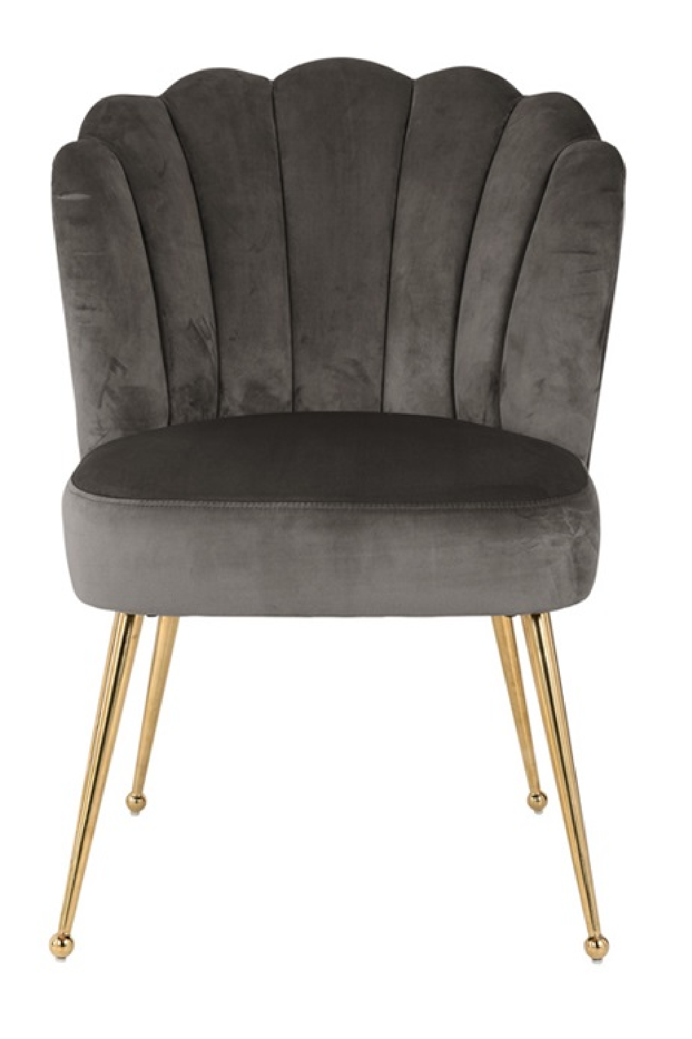Scalloped Stone Velvet Gold Leg Chair | OROA | OROA