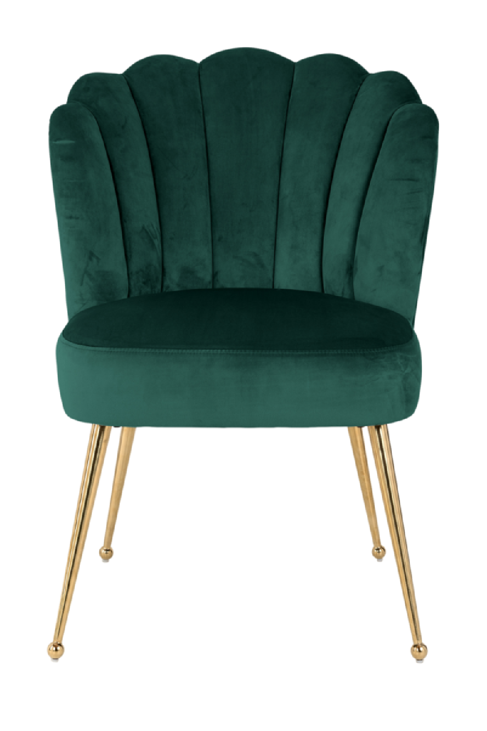 Scalloped Green Velvet Chair | OROA Pippa | OROA.com
