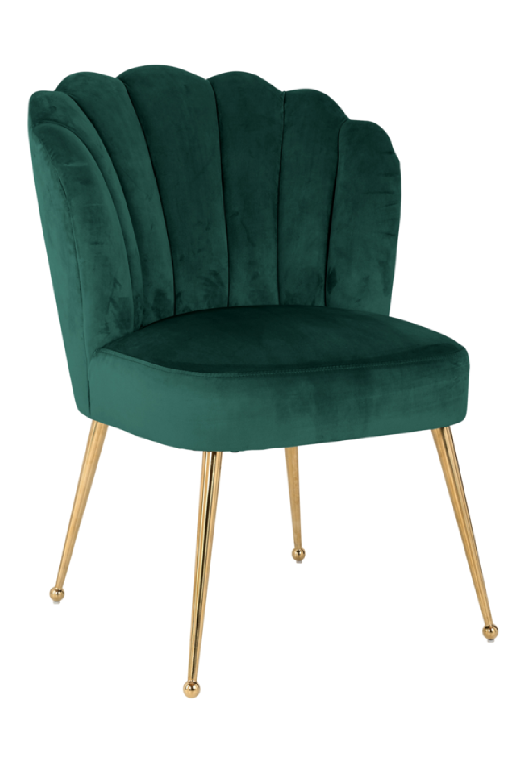 Scalloped Green Velvet Chair | OROA Pippa | OROA.com