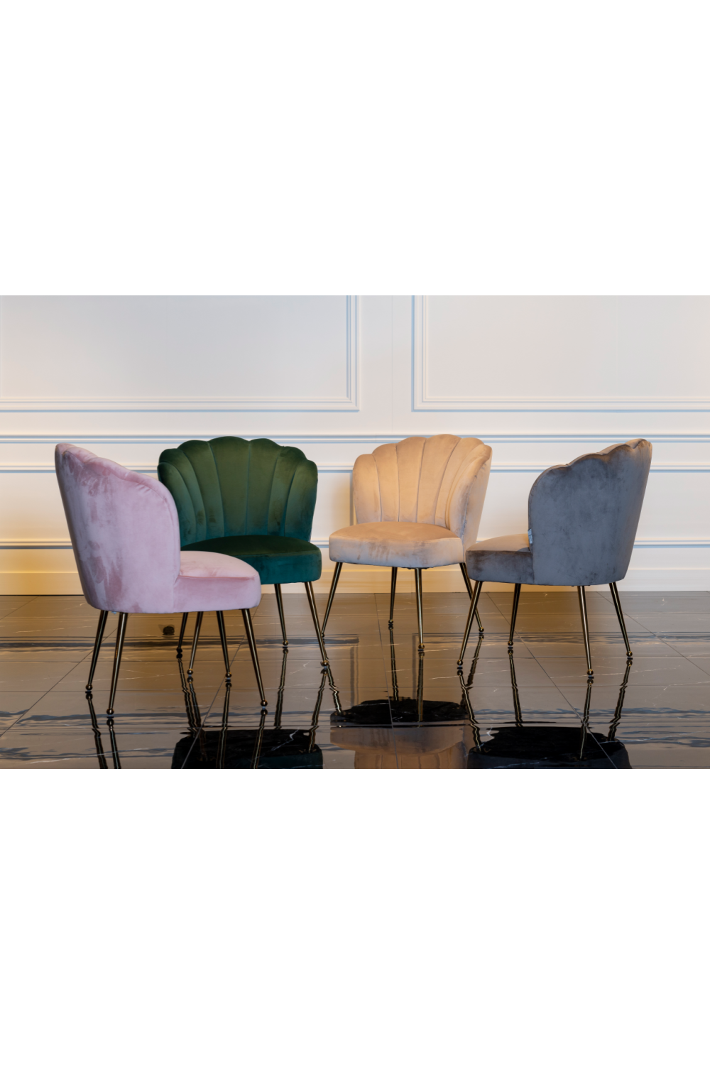 Green scallop online chair