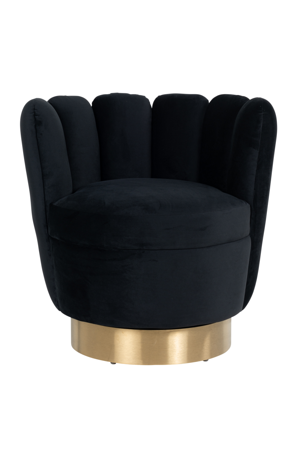 Round Black Velvet Easy Chair | OROA Mayfair | OROA