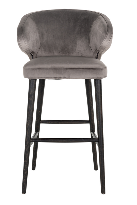 Stone Velvet Bar Stool | Richmond Interiors Indigo | OROA.com