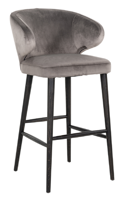 Stone Velvet Bar Stool | Richmond Interiors Indigo | OROA.com