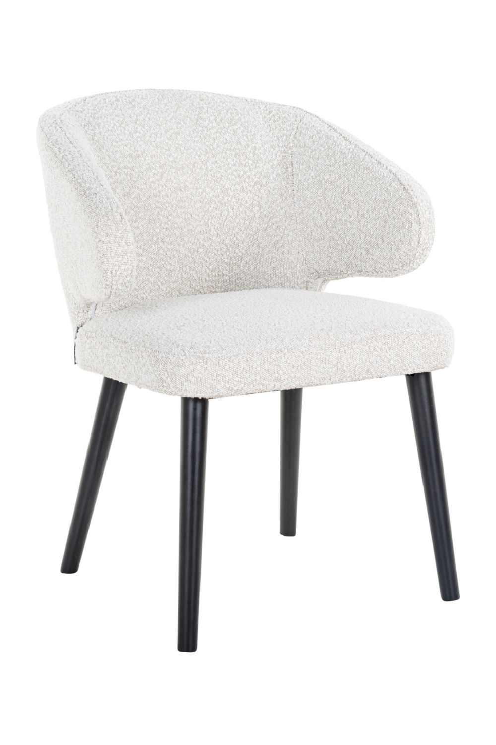 White Bouclé Modern Dining Chair | OROA Indigo | OROA