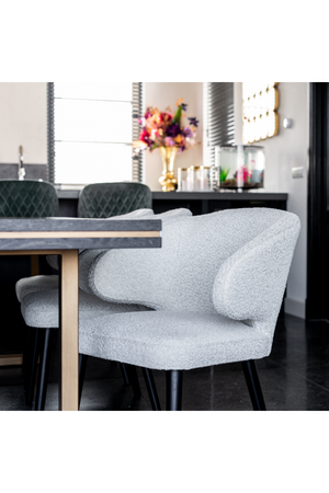 White Bouclé Modern Dining Chair | Richmond Interiors Indigo | OROA