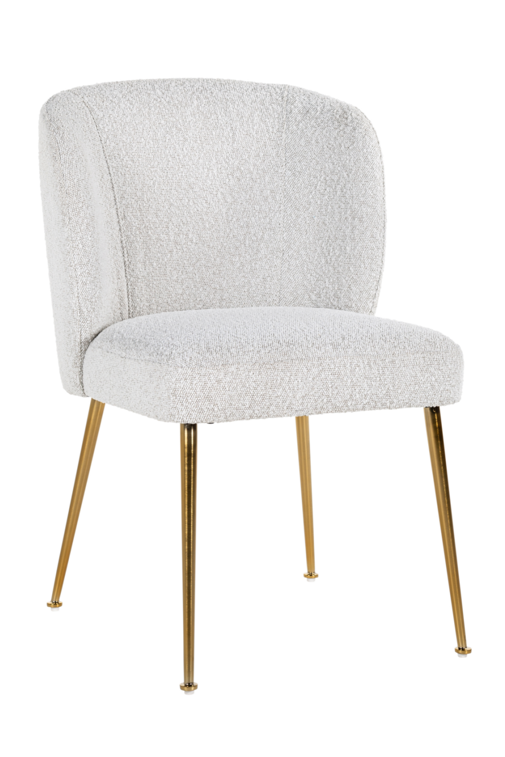 Brushed Gold Leg White Boucle Chair | OROA Cannon | OROA