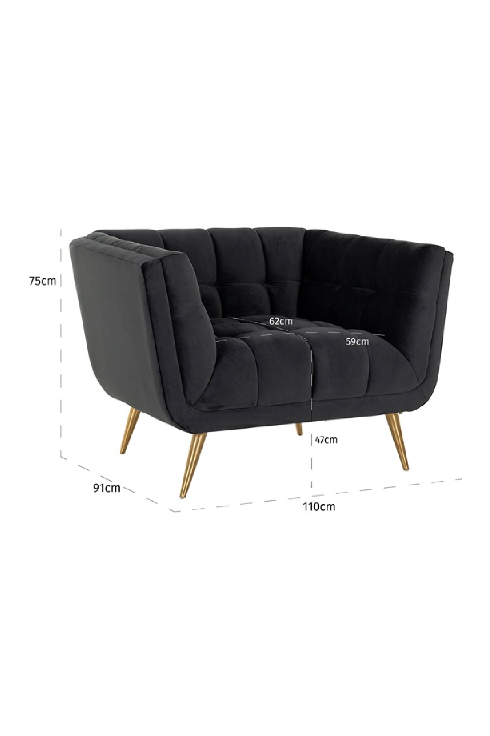 Channel-Tufted Lounge Chair | OROA Huxley | Oroa.com