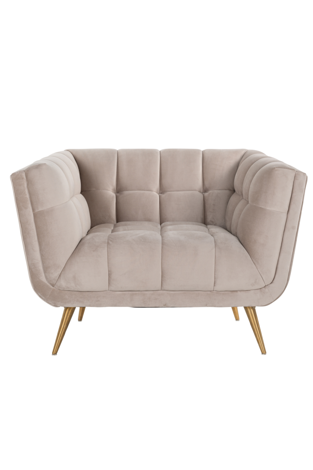 Khaki Velvet Box Armchair | OROA Huxley | OROA