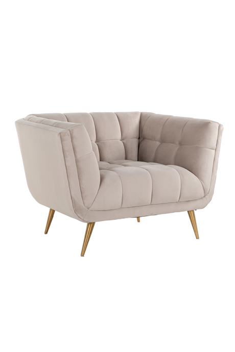 Khaki Velvet Box Armchair | Richmond Interiors Huxley | OROA