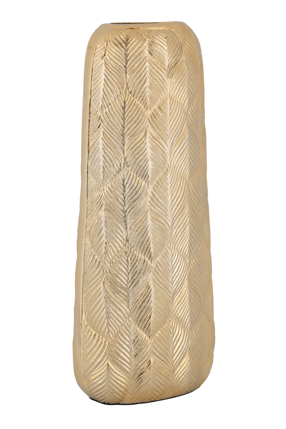 Gold Aluminum Hand-Carved Vase L | OROA Mirthe | OROA.com