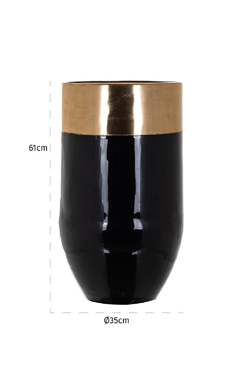 Black And Gold Aluminum Vase | OROA Loyd | OROA