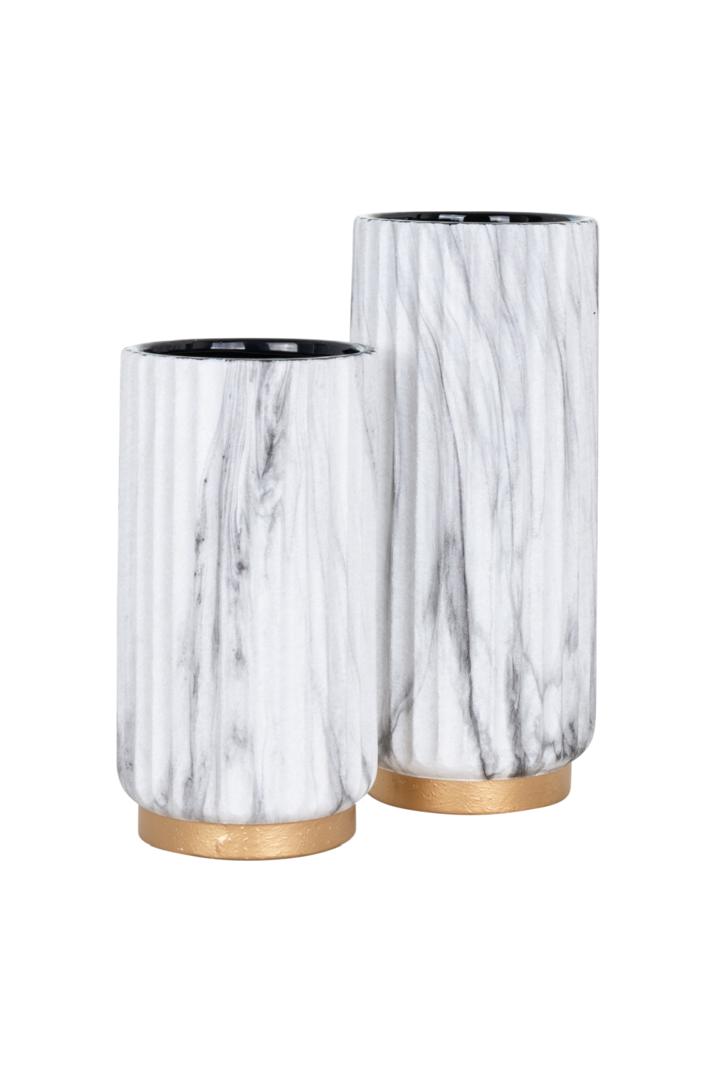 Corrugated White Ceramic Vase L | OROA Kenji | OROA.com