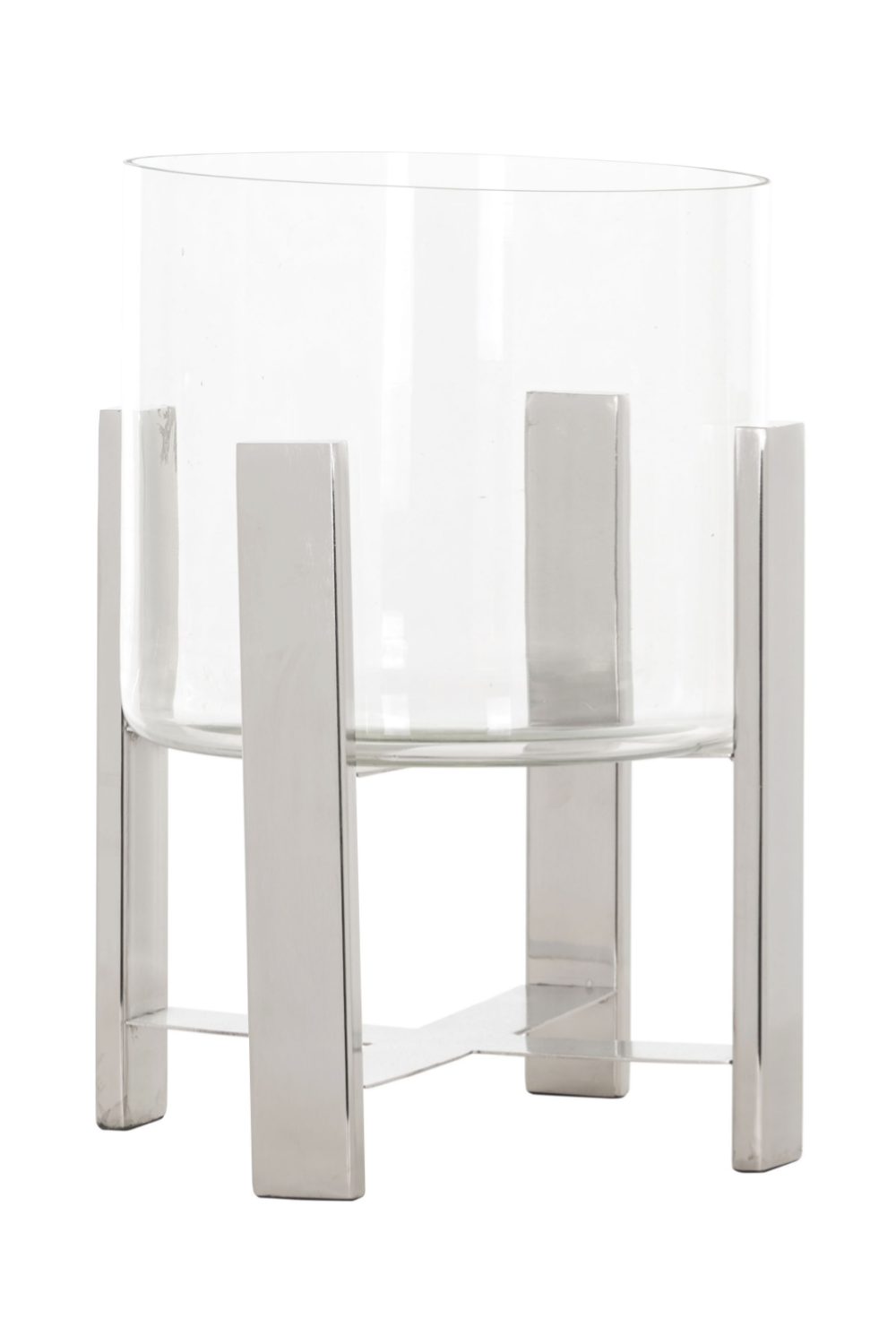 Silver Steel Bars Glass Lantern | OROA Tiko | OROA