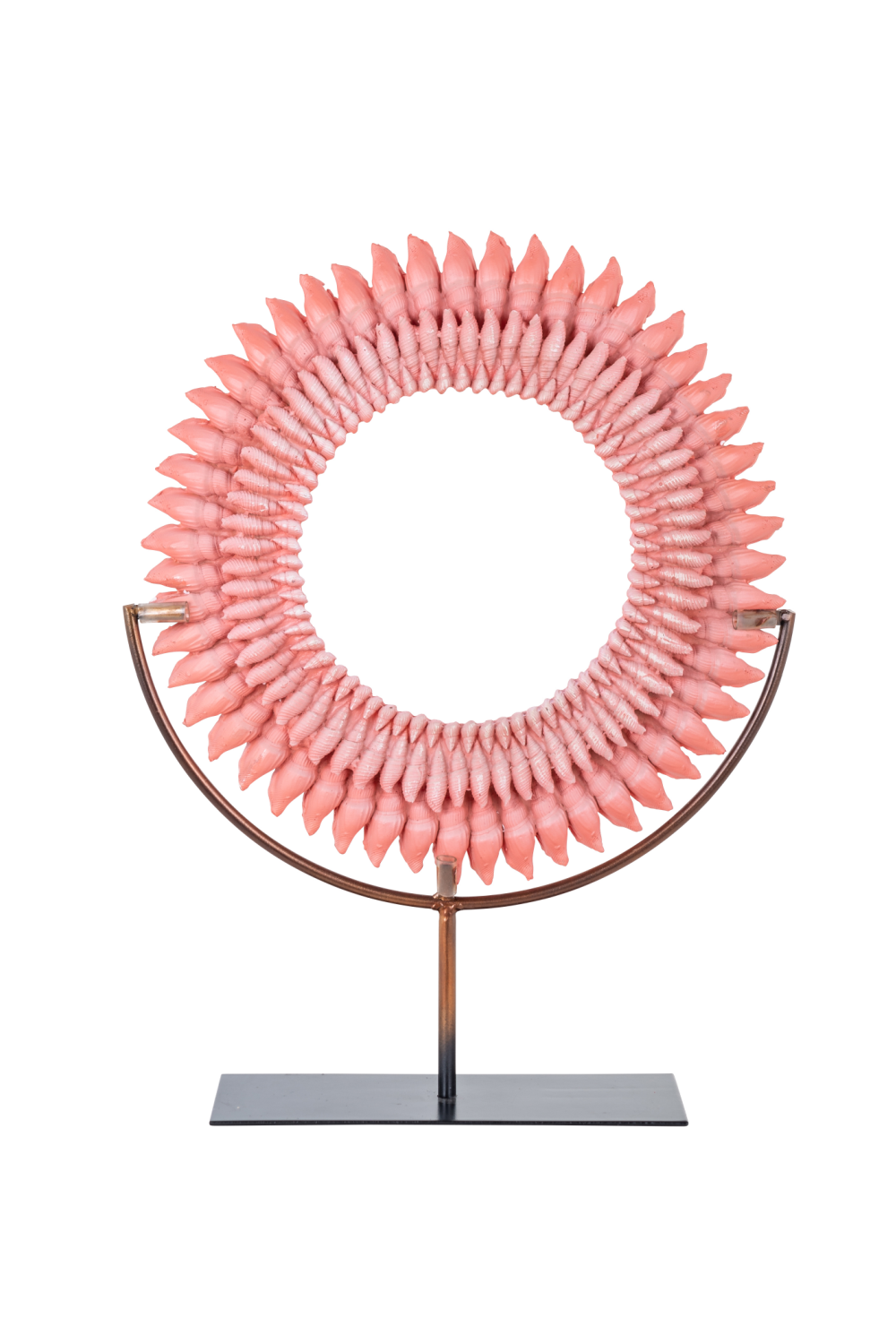 Round Pink Beaded Decorative Stand | OROA Calypso | OROA.com