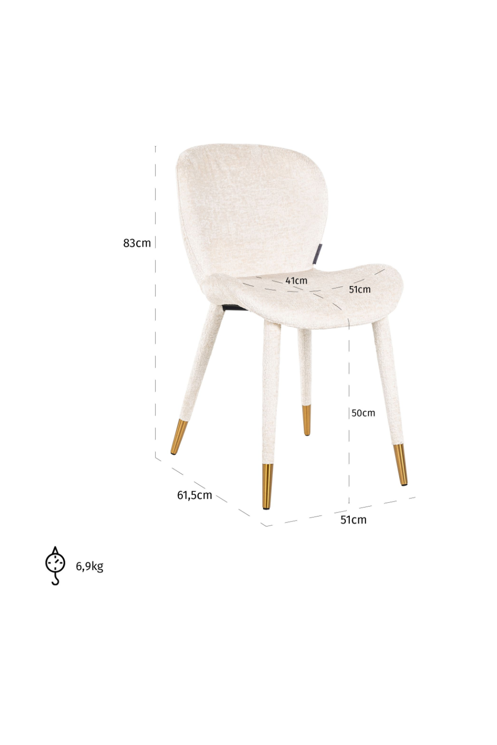 White Classic Velvet Dining Chair | OROA Sara | Oroa.com