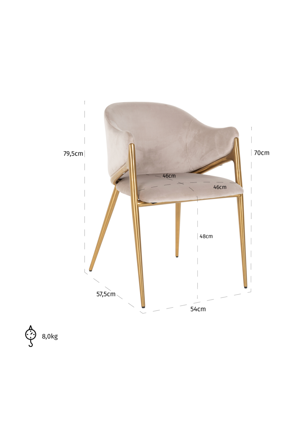 Modern Velvet Dining Chair | Richmond Interiors Gwen | Oroa.com