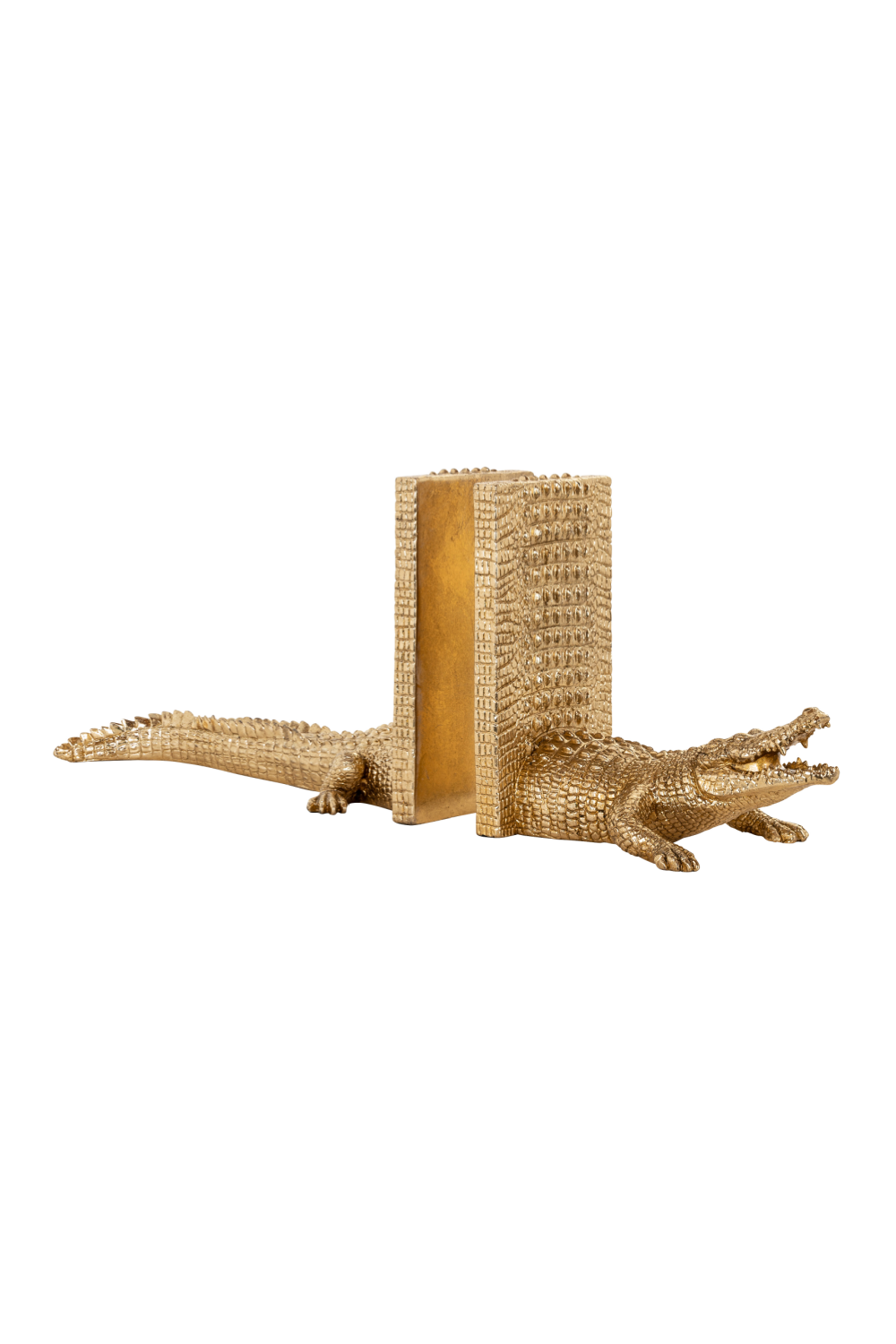 Gold Reptilian Book Ends | OROA Crocodile | OROA.com