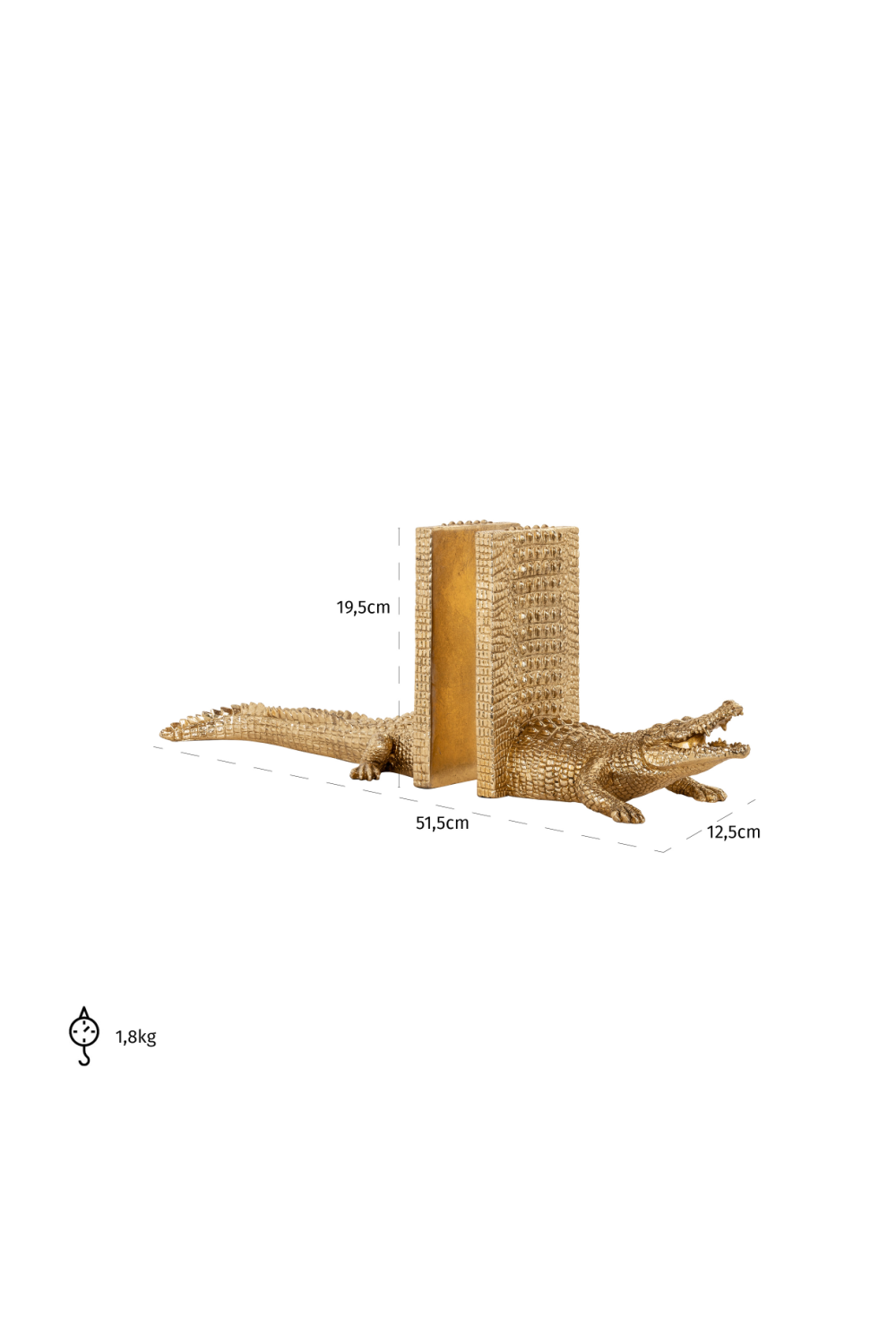 Gold Reptilian Book Ends | OROA Crocodile | OROA.com