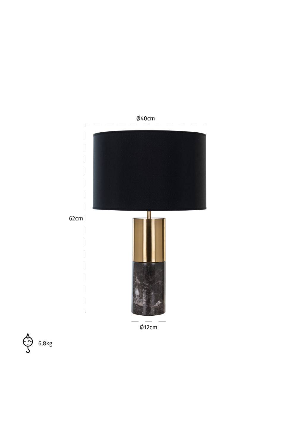 Black Shade Table Lamp | OROA Nyo | OROA.com