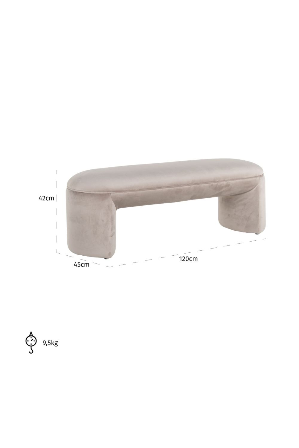 Velvet Upholstered Bench | OROA Fargo | Oroa.com