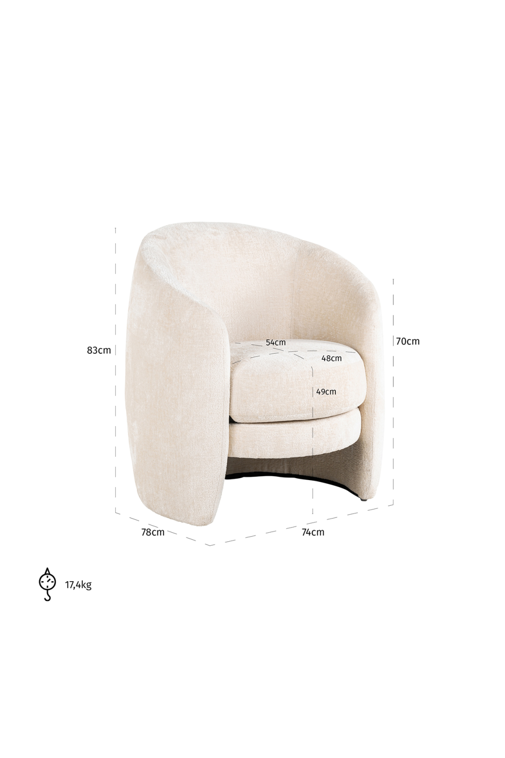 Chenille Upholstered Accent Armchair | OROA Fenna | Oroa.com