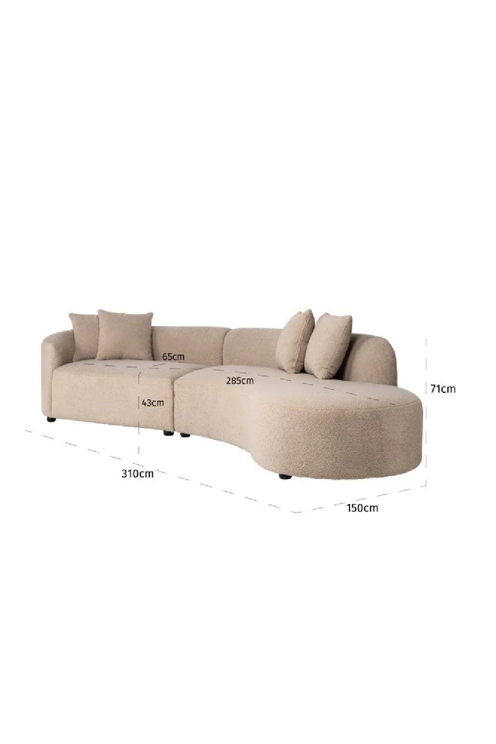 Brown Curve Upholstered Sofa | OROA Grayson | Oroa.com