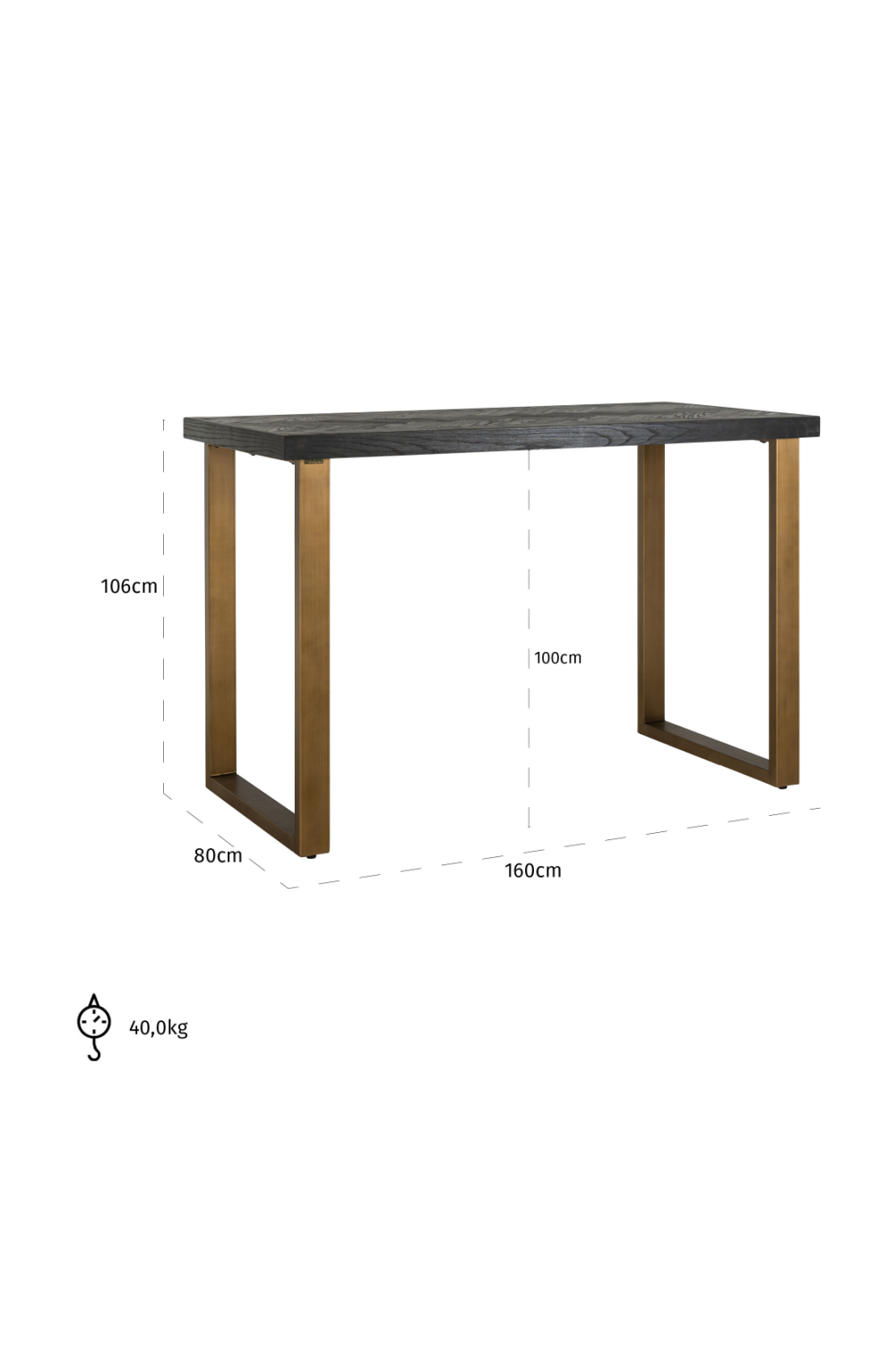 Black Oak Modern Bar Table | Richmond Interiors Blackbone | Oroa.com