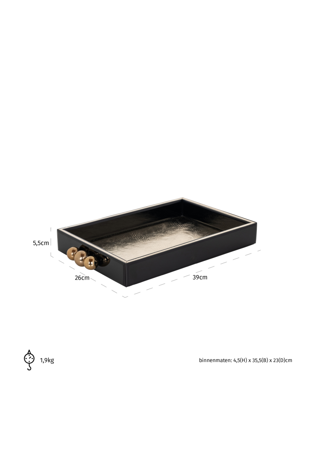 Black Modern Tray | Richmond Interiors Liv | OROA.com