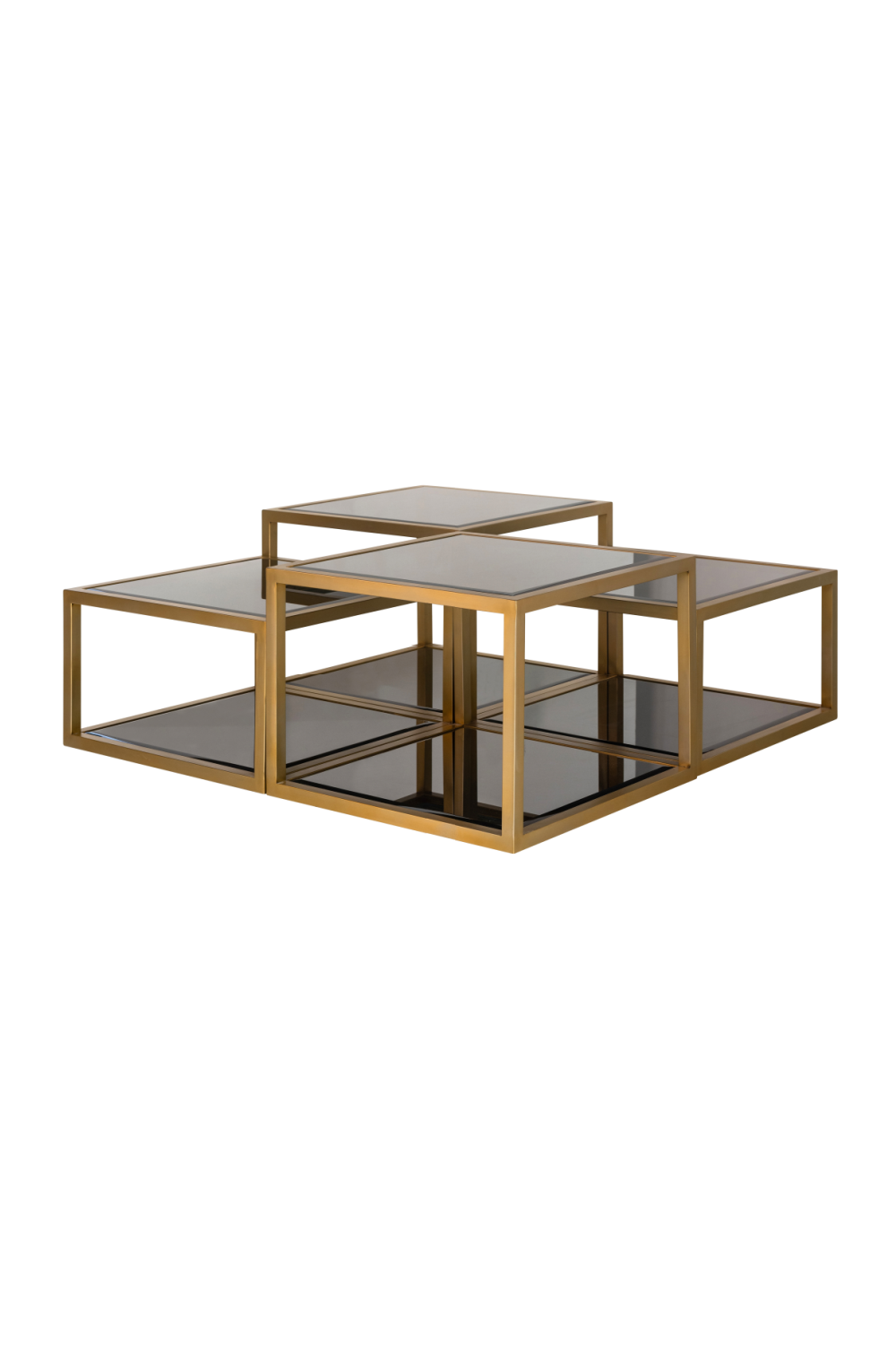 Geometrical Glass Coffee Table Set (4) | OROA Loua | Oroa.com