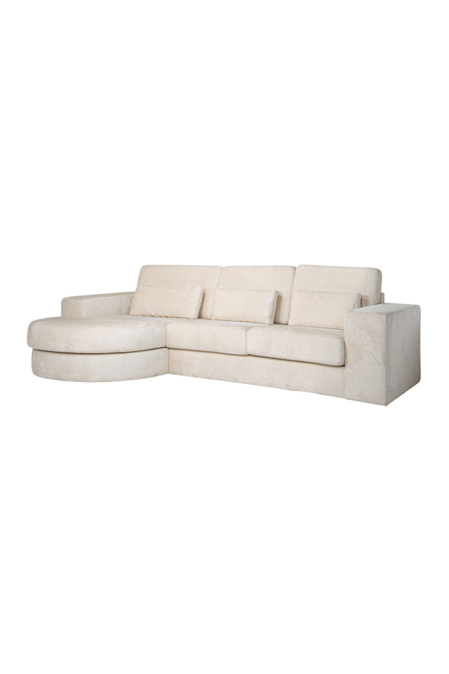 White Chenille Upholstered Sofa | OROA Felix | Oroa.com
