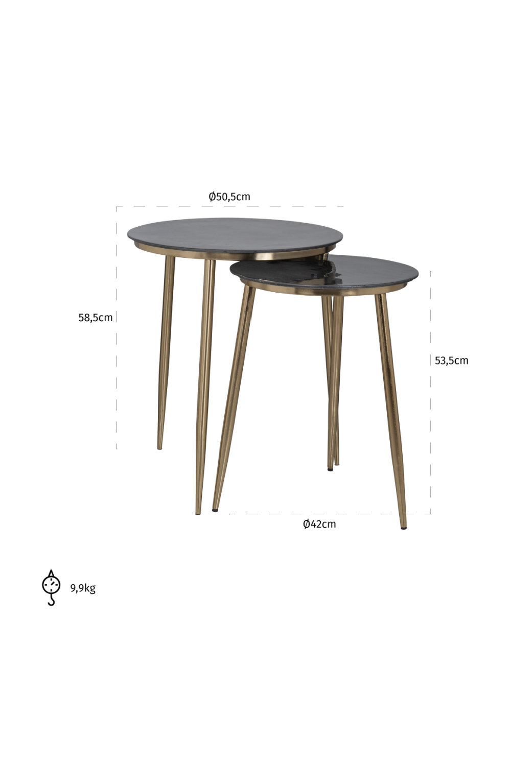 Round Iron End Table Set (2) | OROA Finley | Oroa.com