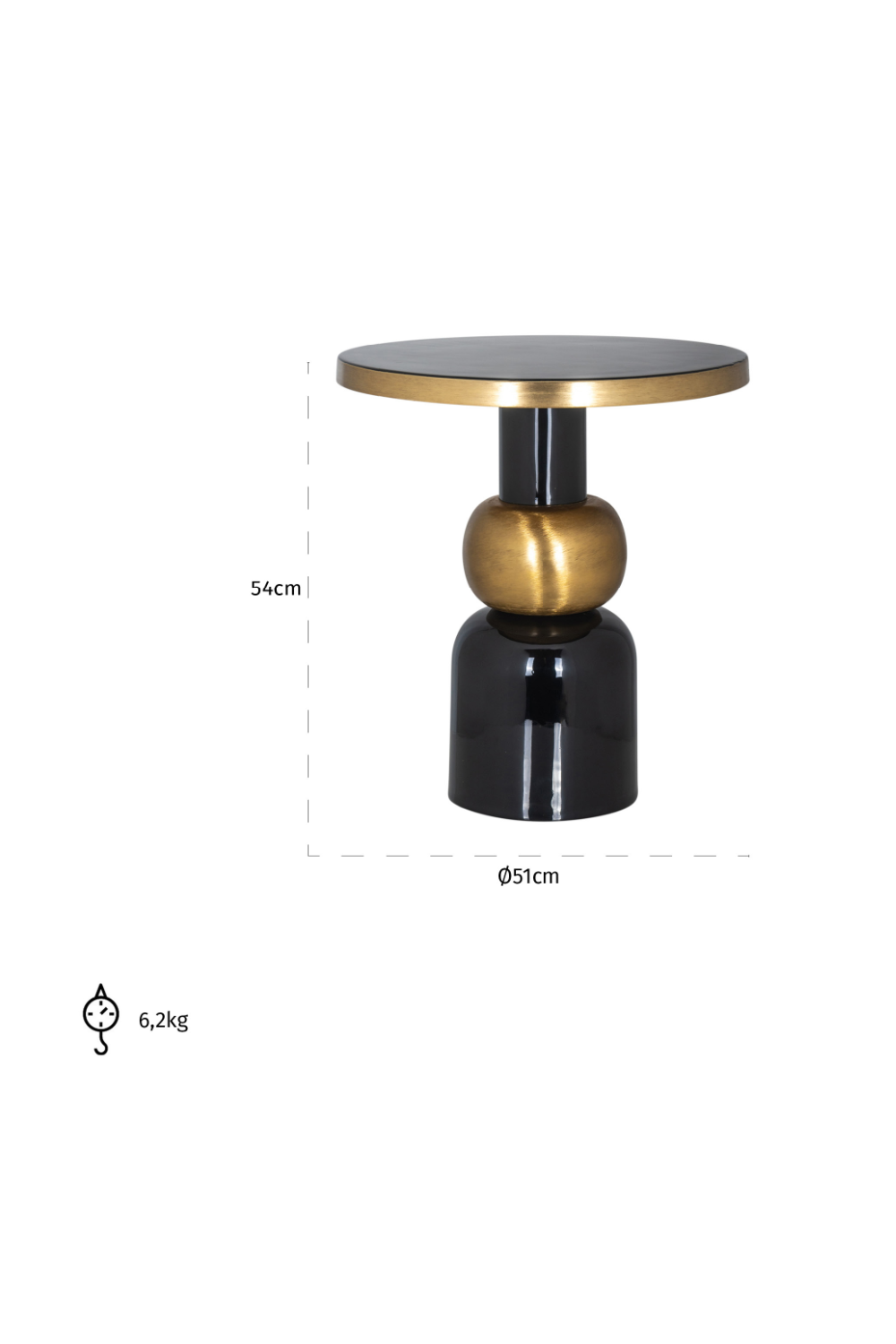 Black Pedestal End Table | OROA Mose | Oroa.com