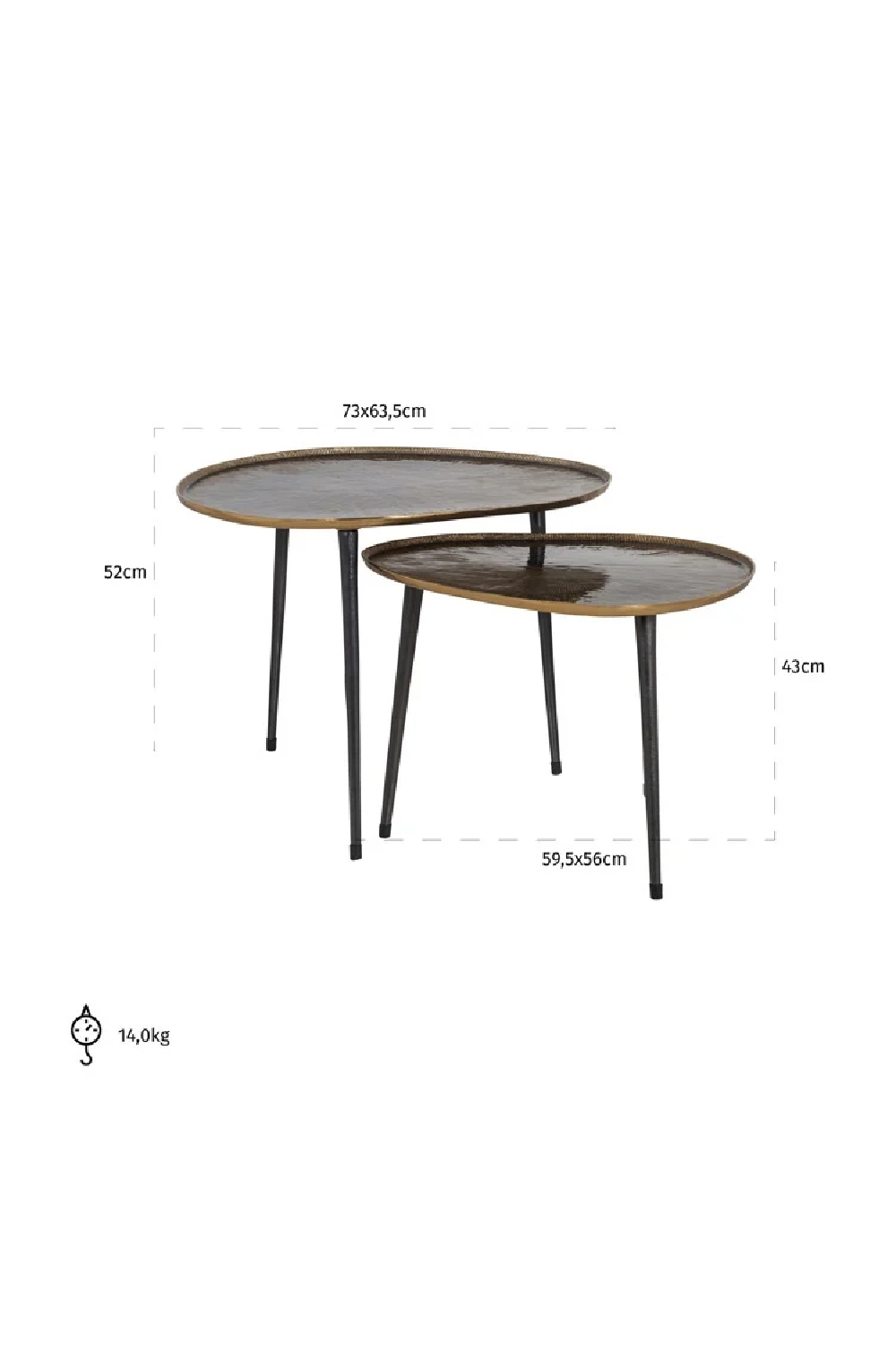 Aluminum Organic Coffee Table (2) | OROA Louve | Oroa.com