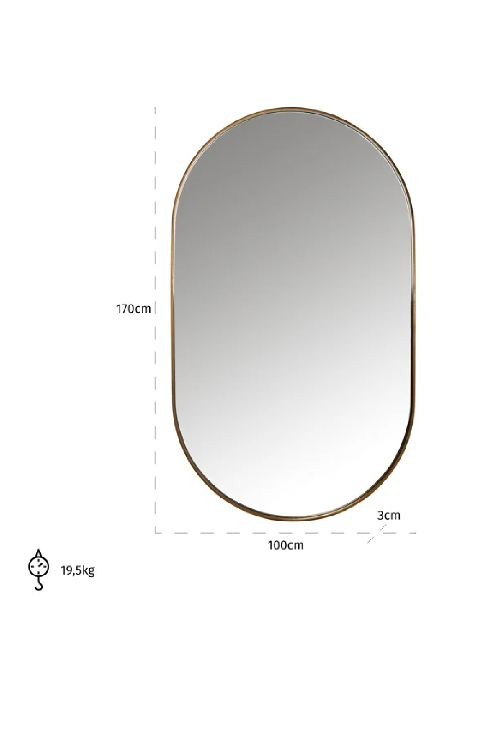 Gold Oval Mirror | OROA Skylar | Oroa.com