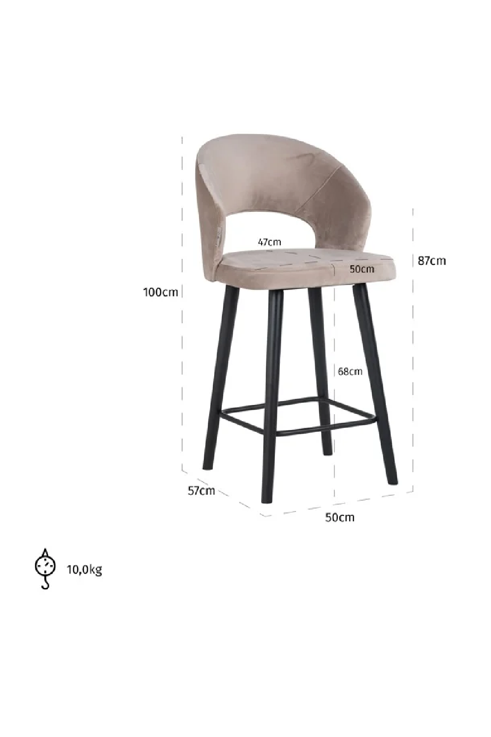 Cut-Out Counter Stool | Richmond Interiors Savoy | Oroa.com