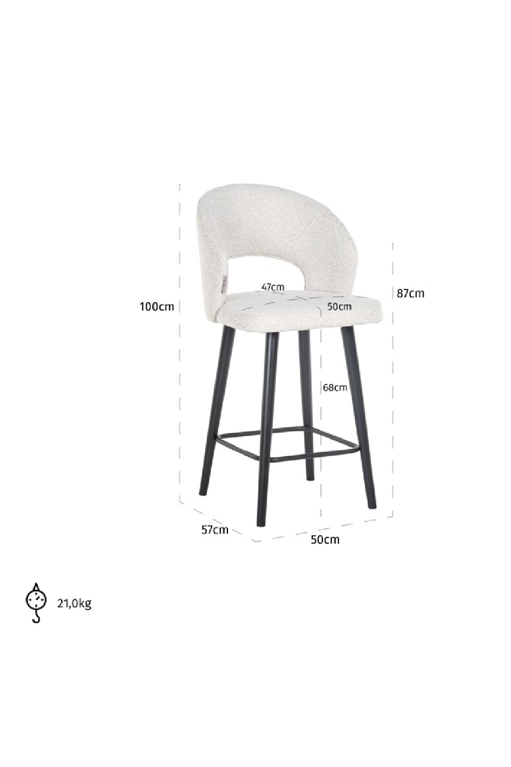 Cut-Out Modern Counter Stool | Richmond Interiors Savoy | Oroa.com
