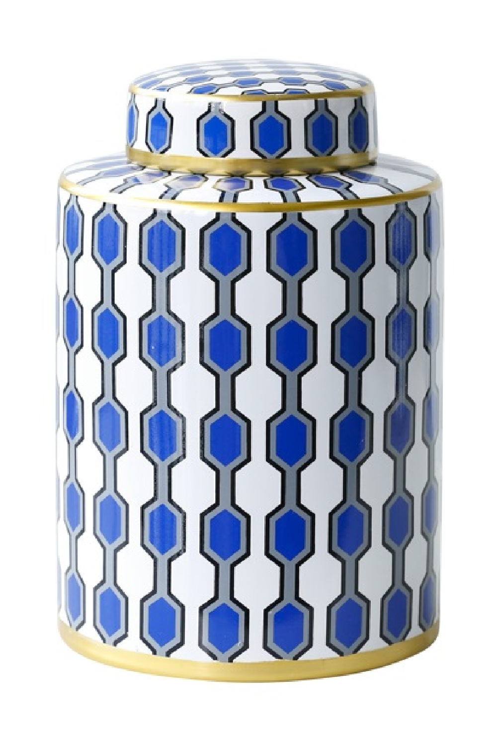 Blue Geometric Print Jar | OROA Janice | Oroa.com