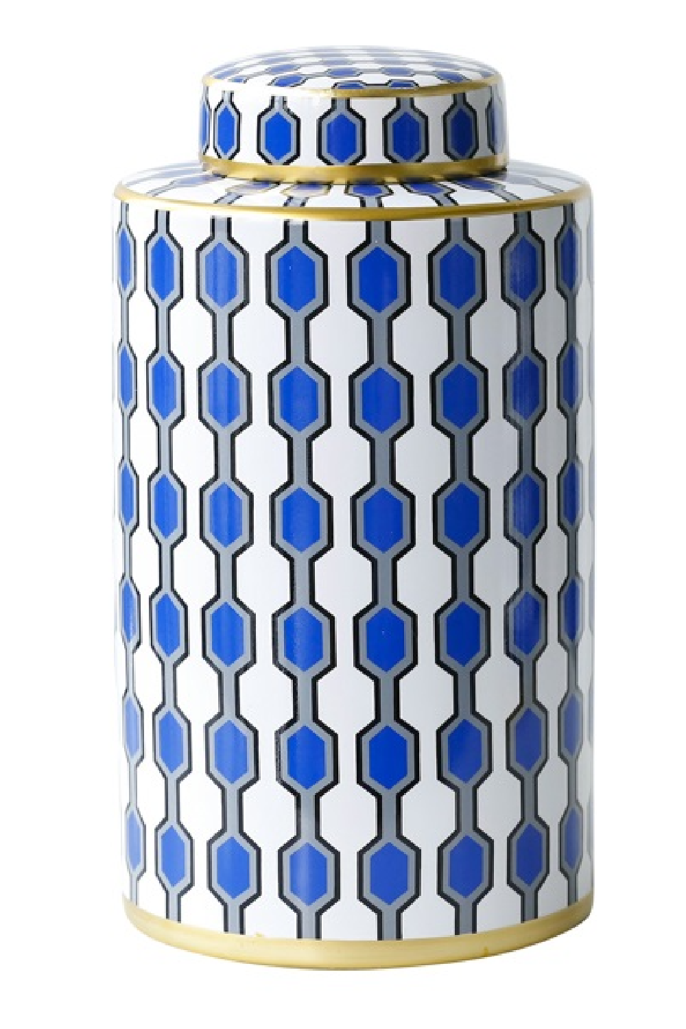 Blue Geometric Print Jar | OROA Janice | Oroa.com