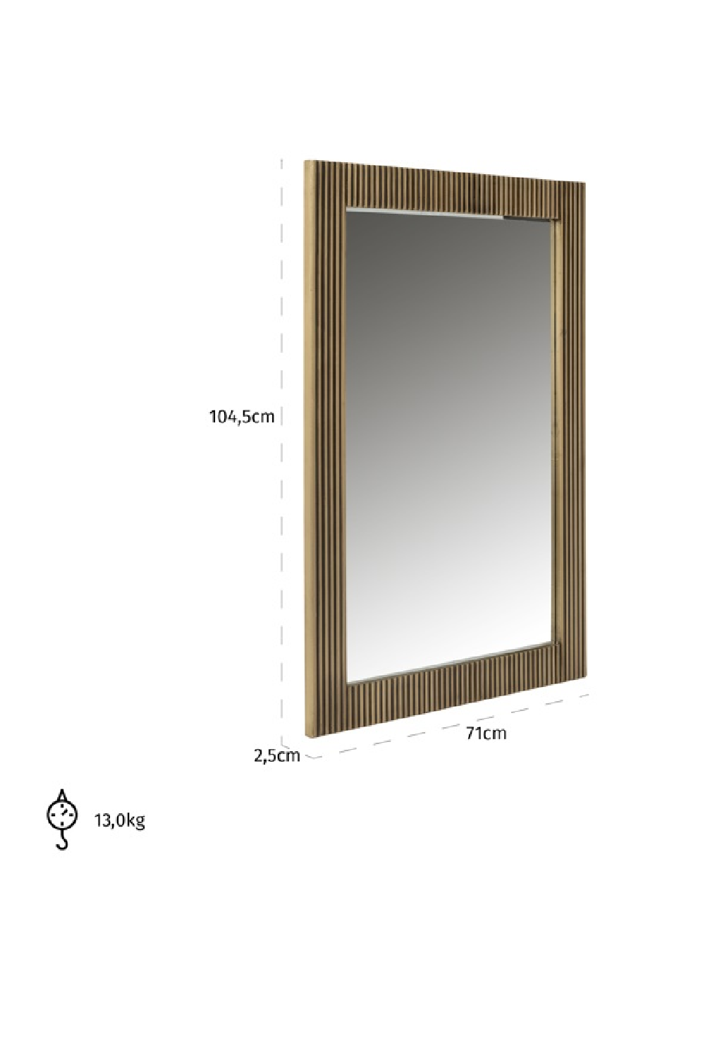 Gold Rectangular Mirror | OROA Ironville | Oroa.com