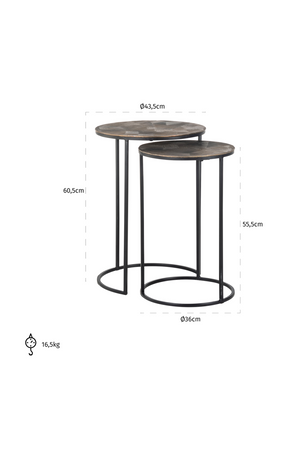 Round Gold Nested End Tables (2) | Richmond Interiors Tulum | Oroatrade.com