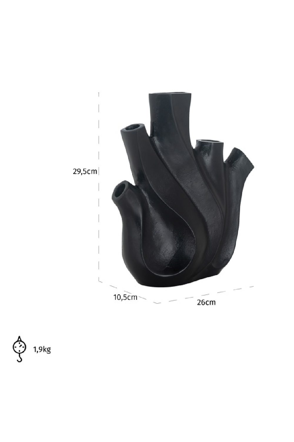 Black Aluminum Organic Vase | OROA Jaxson | Oroatrade.com