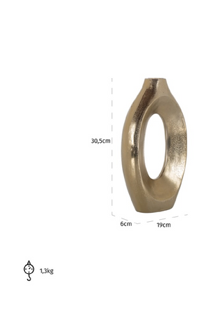 Brushed Gold Modern Vase | Richmond Interiors Alma | Oroa.com